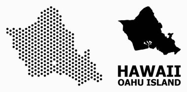 Oahu Adası Pikselli Desen Haritası