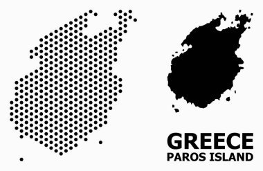 Paros Adası Nokta Mozaik Haritası