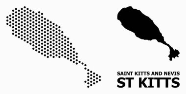 St Kitts Adası Noktalı Desen Haritası