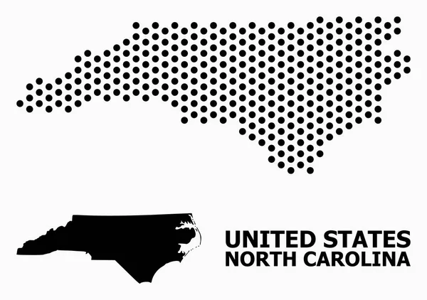 Pixel Pattern Map of North Carolina State — Stock Vector