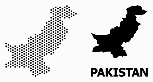 Mapa punteado de Pakistán — Vector de stock