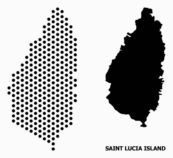 Saint Lucia Adası Piksel Desen Haritası