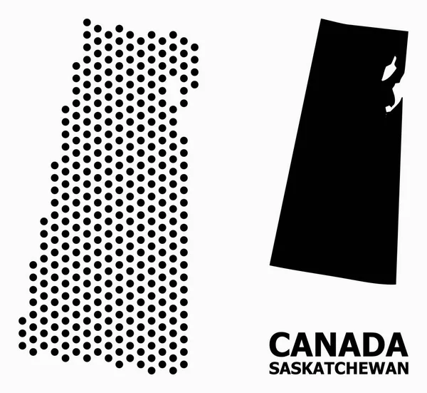 Pixel Pattern Map of Saskatchewan Province — Stock Vector