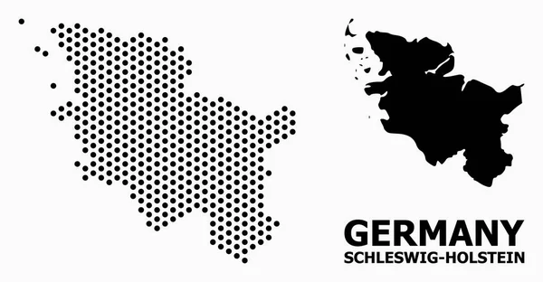 Mapa de patrones pixelados de Schleswig-Holstein Estado — Archivo Imágenes Vectoriales