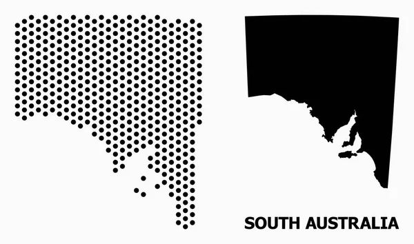 Dot Pattern Map of South Australia — Stock Vector