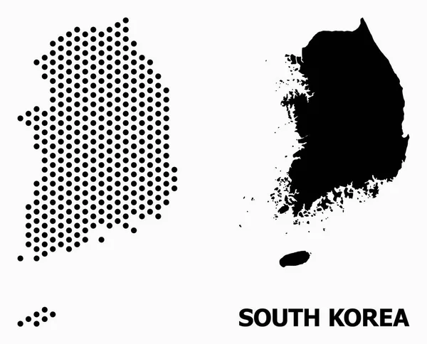 Gepunktete Mosaikkarte von Südkorea — Stockvektor