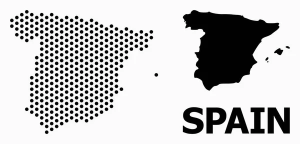 Dotted Mosaic Map of Spain — Stock Vector