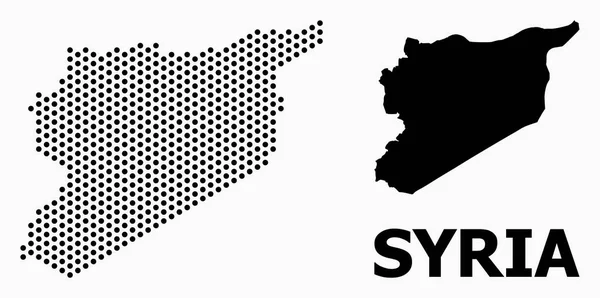 Pixelated Mosaic Mapa de Siria — Archivo Imágenes Vectoriales