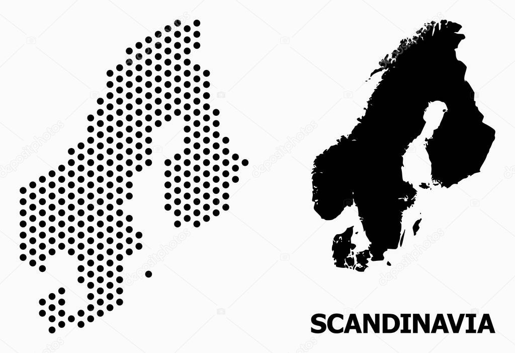Dot Mosaic Map of Scandinavia