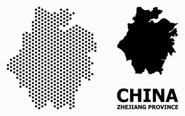 Zhejiang Eyaleti Piksel Mozaik Haritası