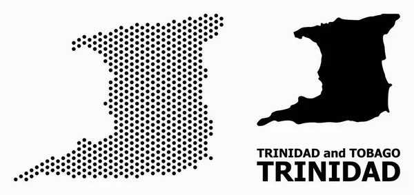 Trinidad Adası Piksel Mozaik Haritası — Stok Vektör