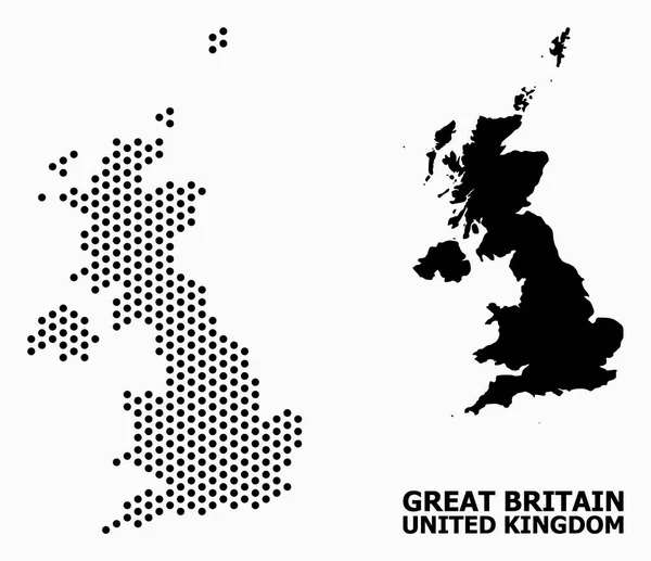 Mapa de puntos de Reino Unido — Vector de stock