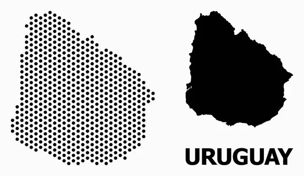 Uruguay Piksel Mozaik Haritası — Stok Vektör