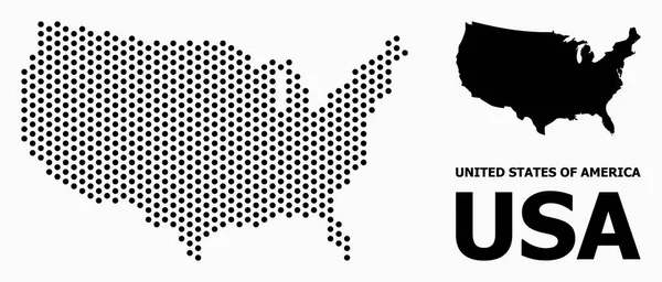 Pixel Mosaico Mappa degli Stati Uniti — Vettoriale Stock