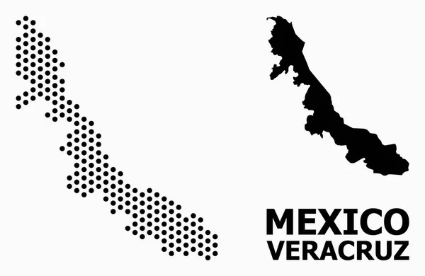 Mapa vzorků obrazových bodů ze státu Veracruz — Stockový vektor