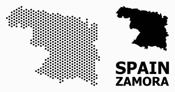 Пунктирна карта мозаїки з провінції Самора — стоковий вектор