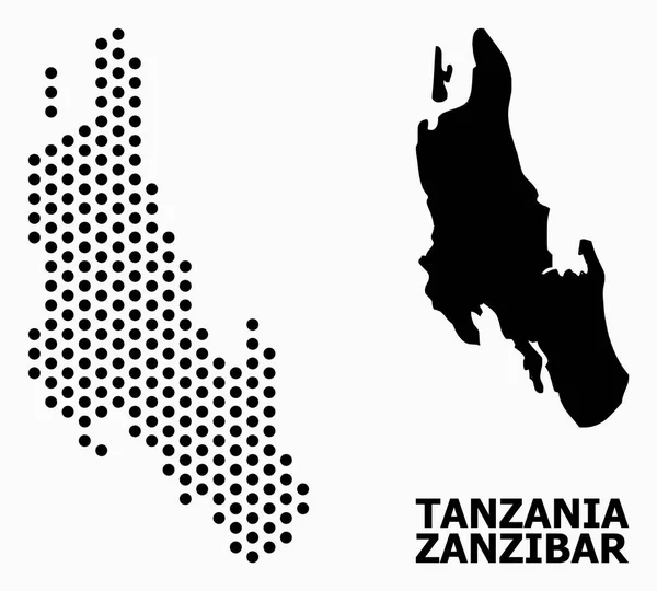 Pixelated Pattern Карта острова Занзибар — стоковый вектор