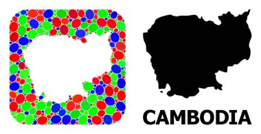 Mozaik Delik ve Katı Kamboçya Haritası