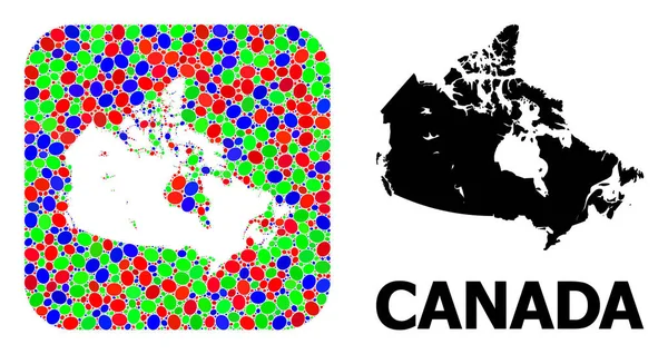 Szablon mozaiki i solidna mapa Kanady — Wektor stockowy