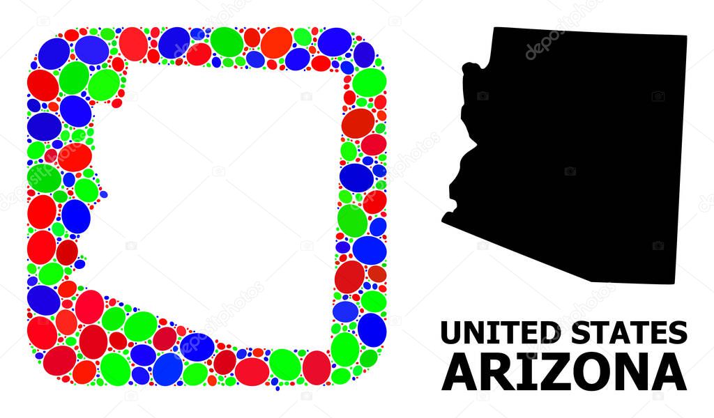 Mosaic Stencil and Solid Map of Arizona State