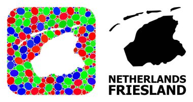 Mozaik Deliği ve Friesland Eyaletinin Katı Haritası