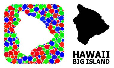 Mozaik Delik ve Hawaii Büyük Adasının Katı Haritası