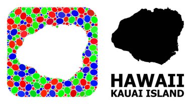 Mozaik Deliği ve Kauai Adasının Katı Haritası