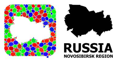 Novosibirsk Bölgesi Mozaik Şablonu ve Katı Haritası