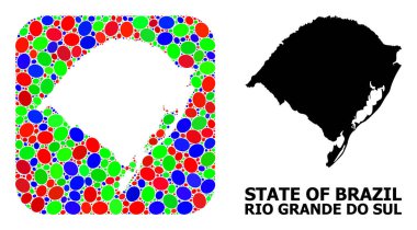 Rio Grande Do Sul 'un Mozaik Şablonu ve Katı Haritası
