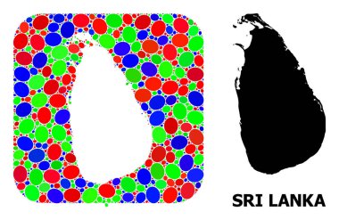 Mozaik Şablon ve Sri Lanka Haritası