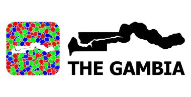 Mozaik Gambiya Şablonu ve Katı Haritası