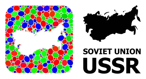 Мозаичная дыра и твердая карта СССР — стоковый вектор