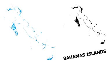 Bahamalar 'ın Sıvı Gözyaşları ve Katı Haritası Vektör Mozaik Haritası
