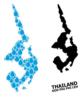 Koh Phi Leh 'in Su Damlaları ve Kolaj Haritası