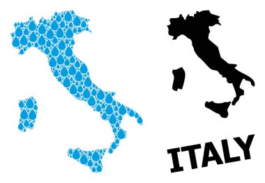 İtalya 'nın Su Damlaları ve Kolaj Haritası