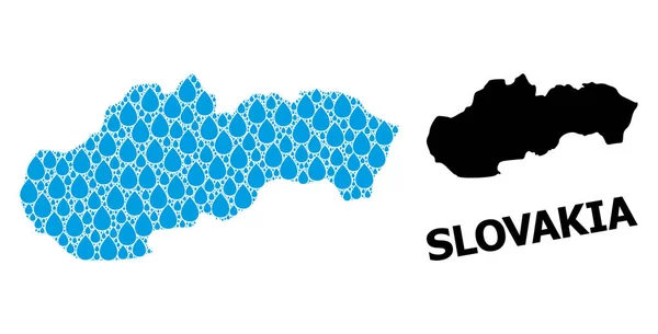 斯洛伐克水滴矢量马赛克图和固体图 — 图库矢量图片