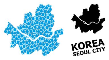 Seul Su Gözyaşları Belediyesi Vektör Kolajı Haritası