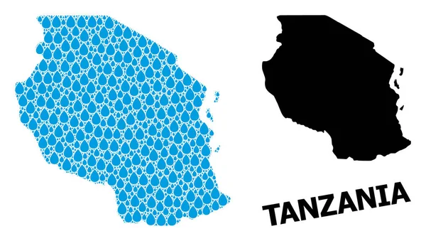 Векторная карта танзанийского водохранилища и векторная карта — стоковый вектор