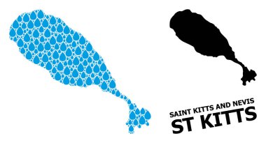 St Kitts Su Gözyaşları ve Kolaj Haritası