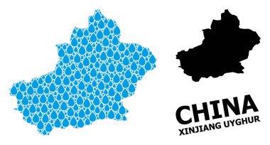 Xinjiang Uygur Su Gözyaşları ve Kolaj Haritası