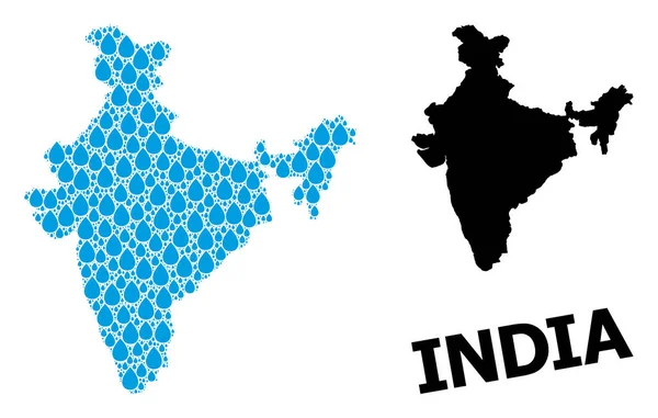 液体露和固体图的印度矢量拼接图 — 图库矢量图片
