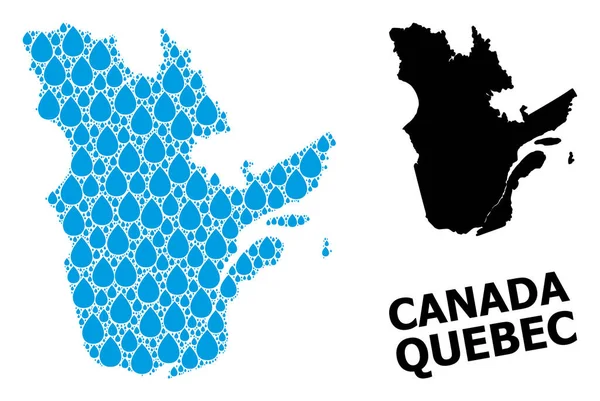 Quebec Liquid Dews ve Solid Haritasının Vektör Mozaik Haritası — Stok Vektör