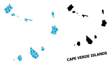Cape Verde Su Damlaları ve Kolaj Haritası