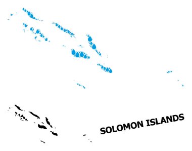 Solomon Adaları 'nın Vektör Kolajı Gözyaşı ve Katı Haritası