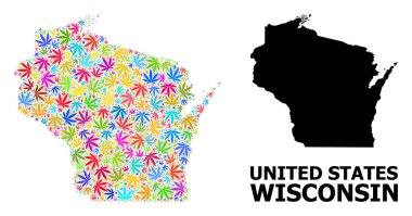 Wisconsin Psikedelik Ot Yaprakları ve Kolaj Haritası