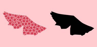 Salgın Simgelerinin Dönüm Durum Kolajı Haritası ve Katı Harita