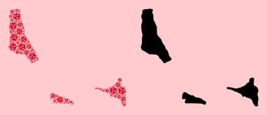 Enfeksiyon Ögeleri ve Solid Harita Komoros Adalarının Vektör Kolajı Haritası