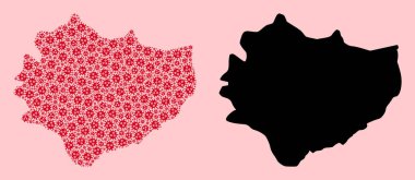 Swietokrzyskie Vilayeti Virüs Parçaları ve Solid Haritası Vektör Mozaik Haritası