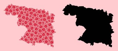 Zamora Salgın Parçaları ve Solid Haritası Vektör Kolajı Haritası