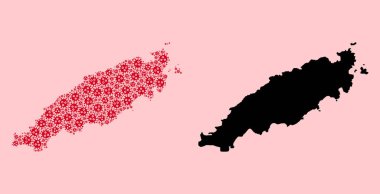 Tobago Enfeksiyon Parçacıkları ve Solid Haritası 'nın Vektör Mozaik Haritası